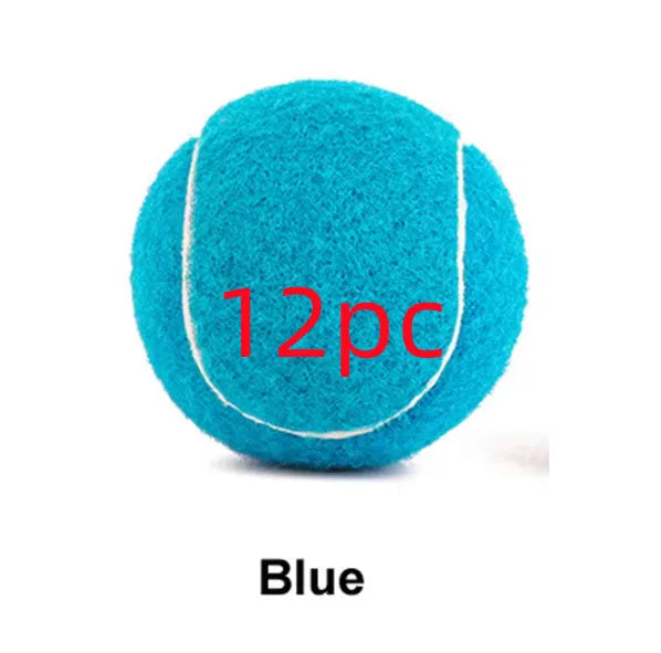 Bright coloured 6.3cm rubber dog toy tennis ball for chew-resistant fetch play