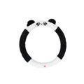 38cm plush steering wheel cover with cartoon embroidery designs including bear, bunny, cat and panda options