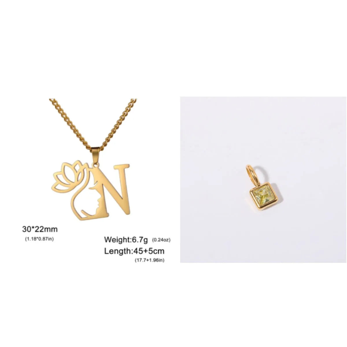 Gold and silver stainless steel fashion necklaces with a cross chain design and matching pendants.