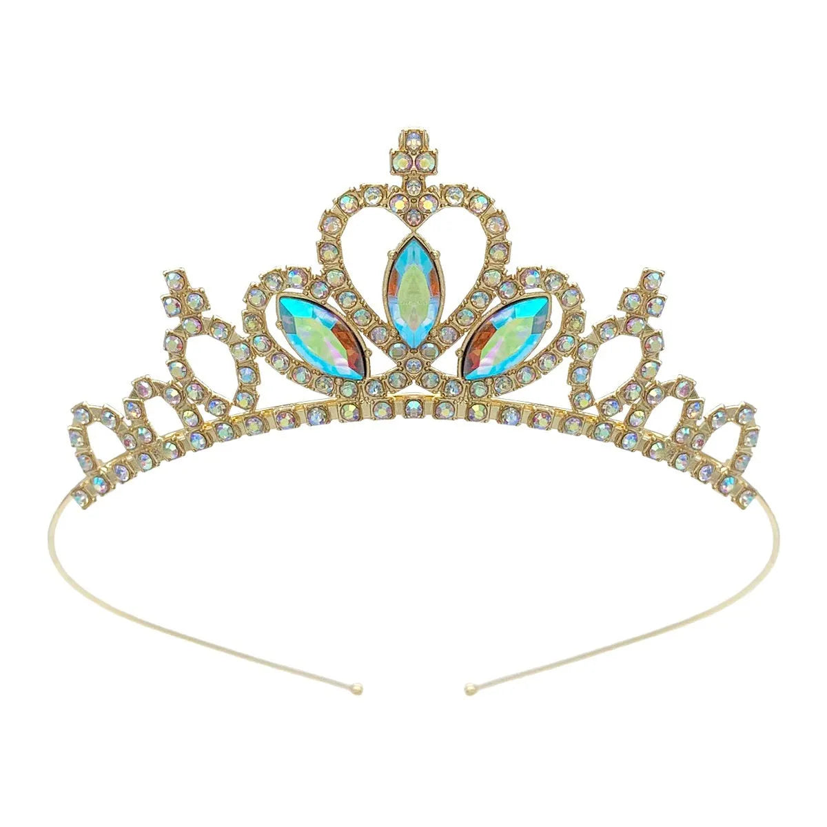 Girl's alloy princess crown with electroplated finish and crystal accents