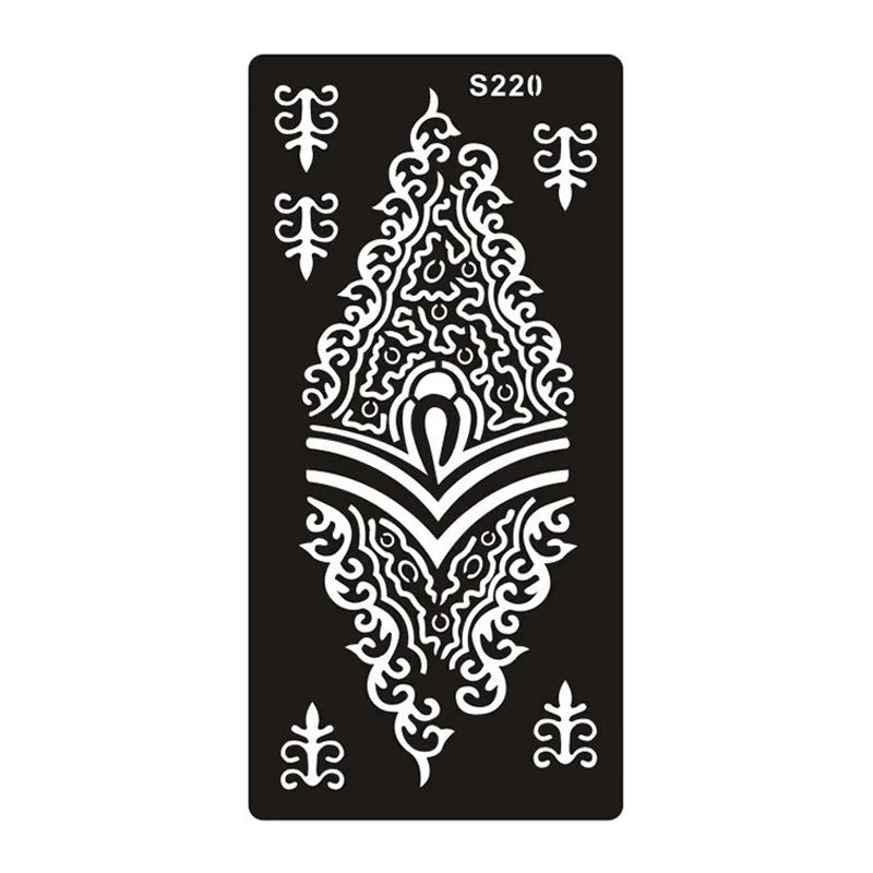 Hollow tattoo template sticker with geometric Southeast Asia style design on water transfer paper