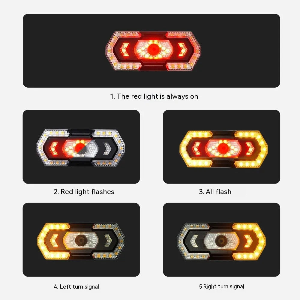 Black wireless remote control LED car taillight with USB charging port