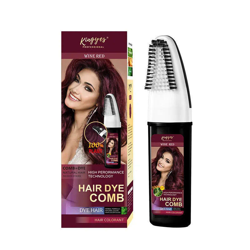 Easy Colour hair dye comb applicator for temporary hair colour in Brown, Dark Brown, and Wine Red shades.