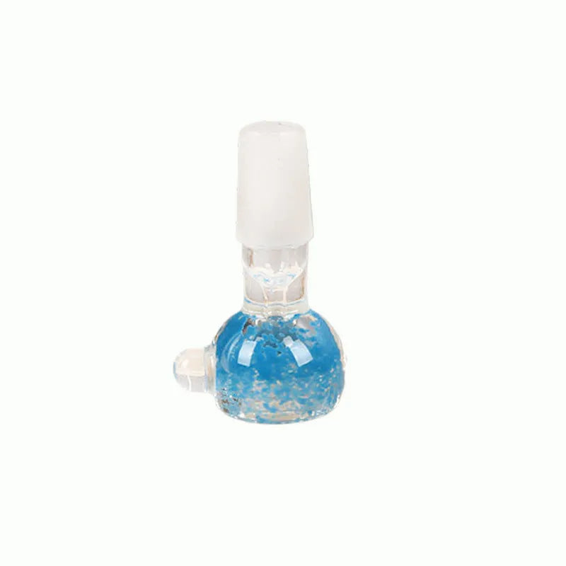 Transparent coloured glass trumpet smoking pipe 7cm geometric shape
