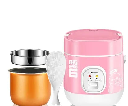 Compact round automatic rice cooker with 2L capacity for single person use