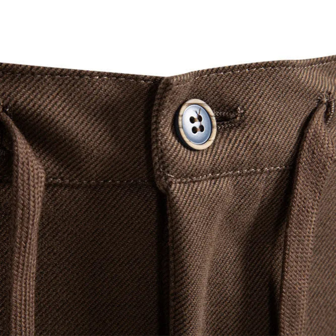 New casual men's pants versatile thickened straight leg trousers in solid black gray brown colour with mid-rise waist
