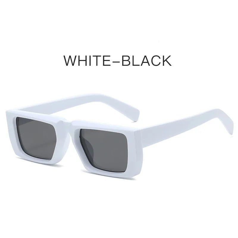Y2K style sunglasses with UV400 protection in multiple colour combinations including black, grey, and transparent frames