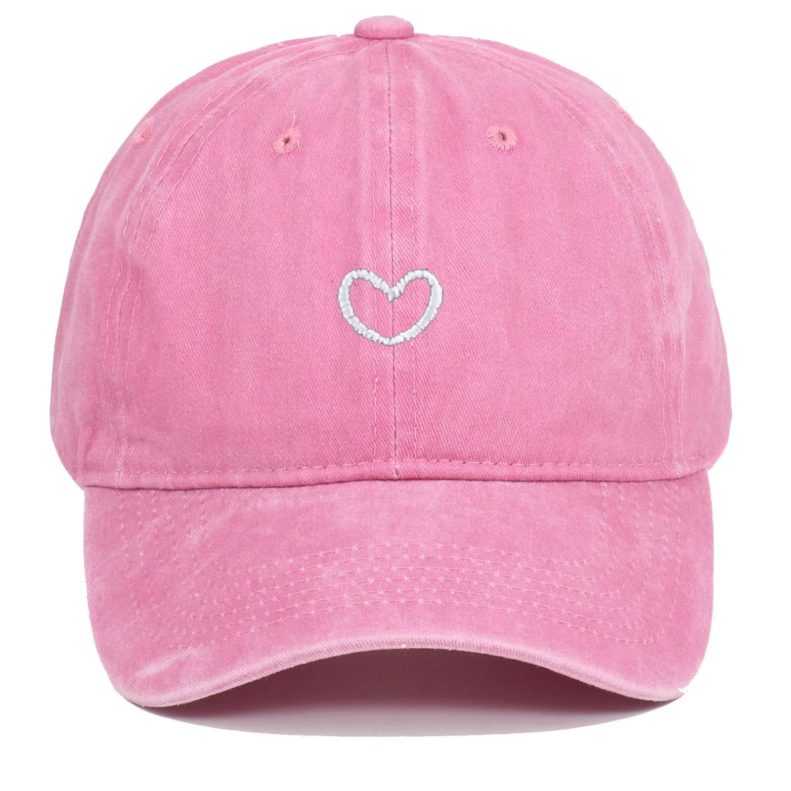 Retro embroidered cotton peaked cap in an adjustable size on a neutral background.