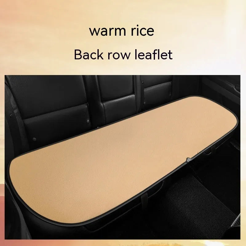 Car seat heating cushion with auto heating function in beige colour on car seat