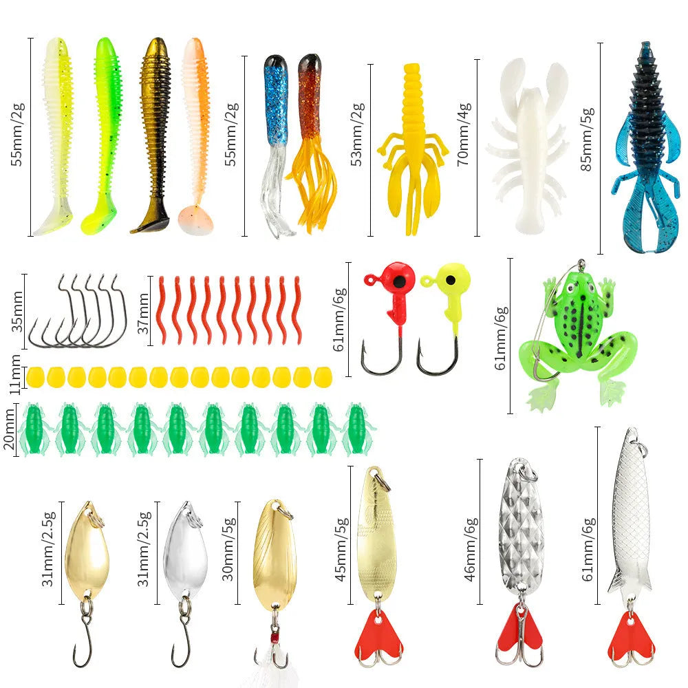 24 metal minnow lures in Christmas fishing set with varied colours and hooks