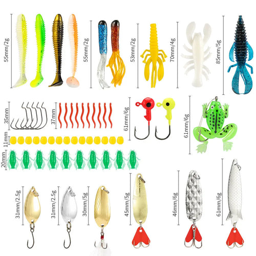 24 metal minnow lures in Christmas fishing set with varied colours and hooks