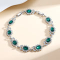 Women's simple alloy bracelet with inlaid zircon stones in nine colour variations