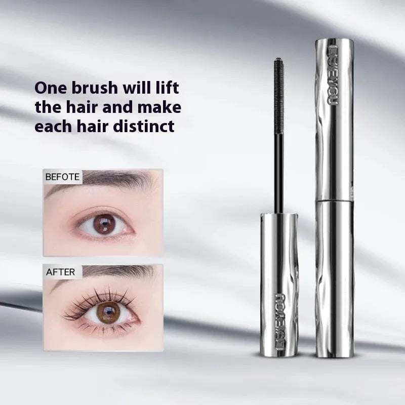 Waterproof mascara in steel tube with black and brown colour options