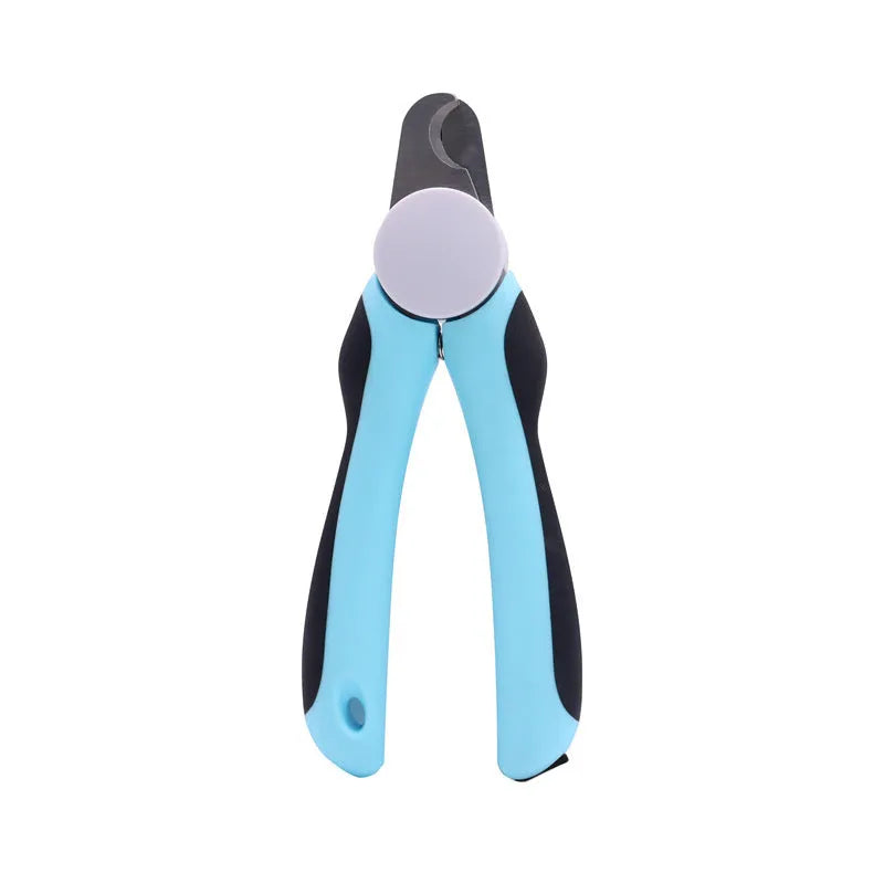 Blue heavy-duty dog nail clippers with safety guard for large breeds and thick nails
