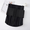 Nylon fitness belly band for waist training and tummy slimming in black or apricot colour