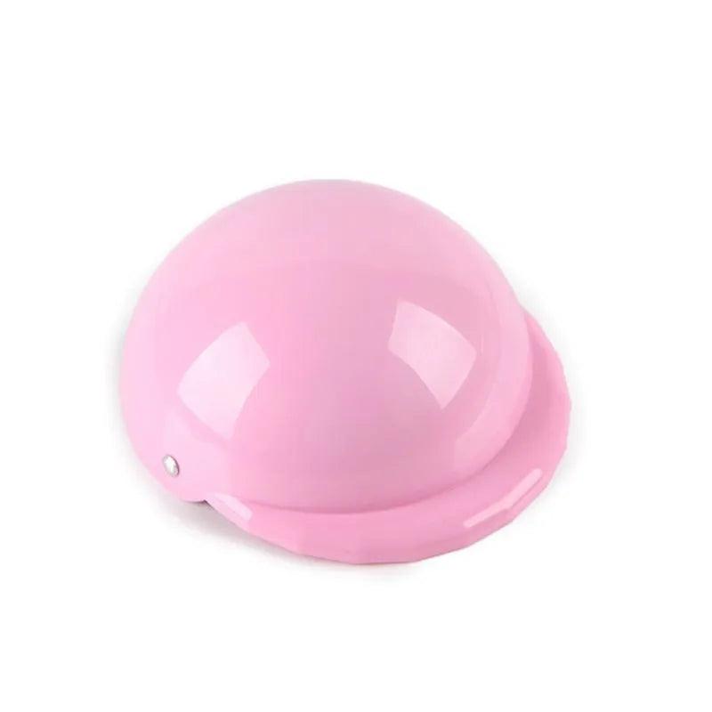 Plastic dog motorcycle cap helmet in seven colours with three size options for small medium large dogs