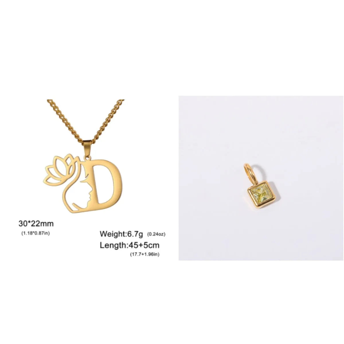 Gold and silver stainless steel fashion necklaces with a cross chain design and matching pendants.