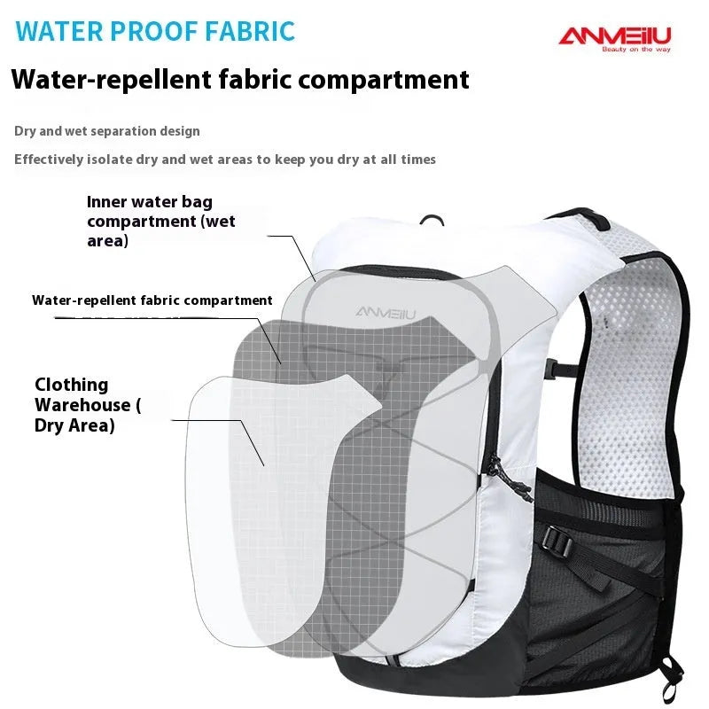 Outdoor cross-country climbing water bag package 5L nylon backpack in black size M without bladder