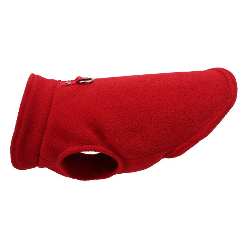 Thickened polar fleece dog waistcoat in solid colour, available in nine shades