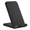 Fdgao 15W 4 In 1 desktop wireless charger in black with dual coils, charging a phone, Apple Watch, and Airpods