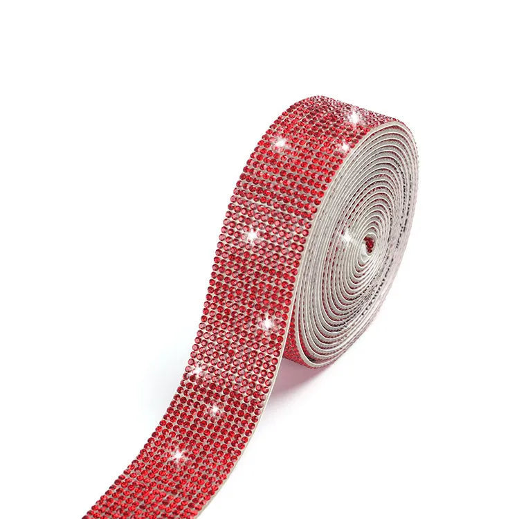 Self-adhesive glass water drill strip for clothing decoration in three widths