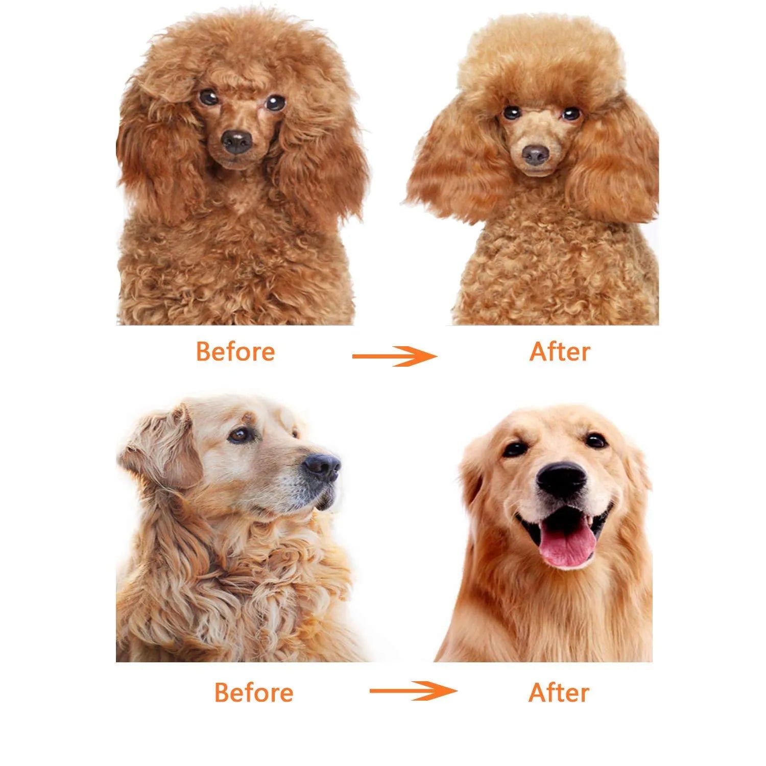 Red plastic handle pet grooming comb with stainless steel short and long teeth for dematting dogs and cats