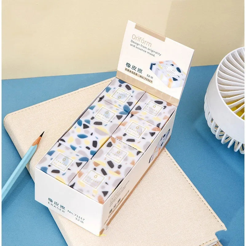 Brick-shaped traceless rubber eraser for student paper corrections