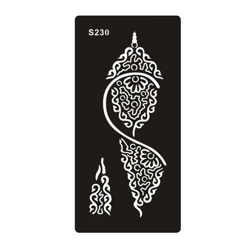 Hollow tattoo template sticker with geometric Southeast Asia style design on water transfer paper
