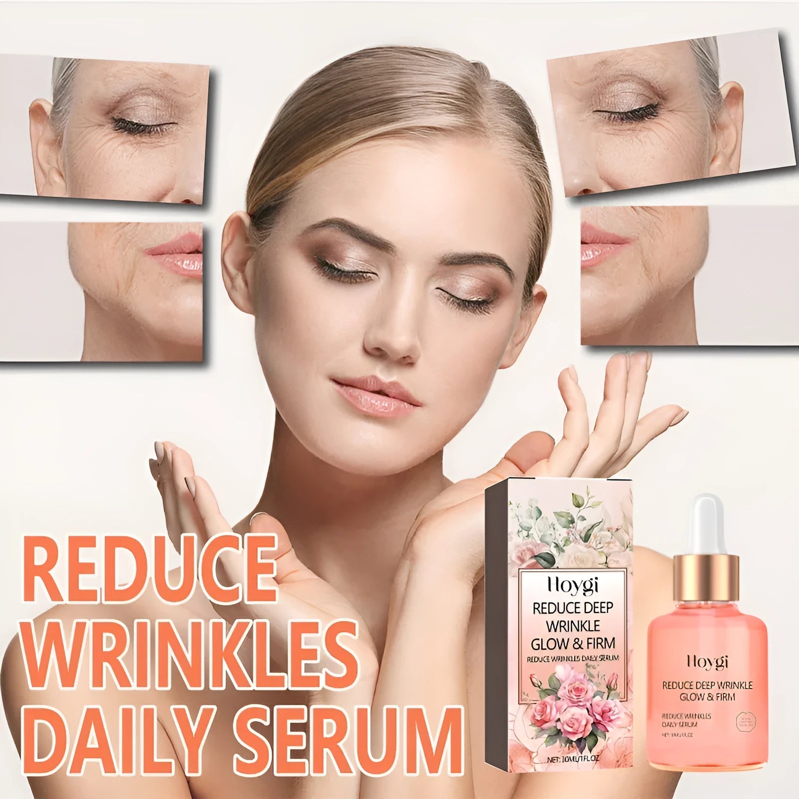30ml rose essential oil in glass bottle with dropper for facial skincare