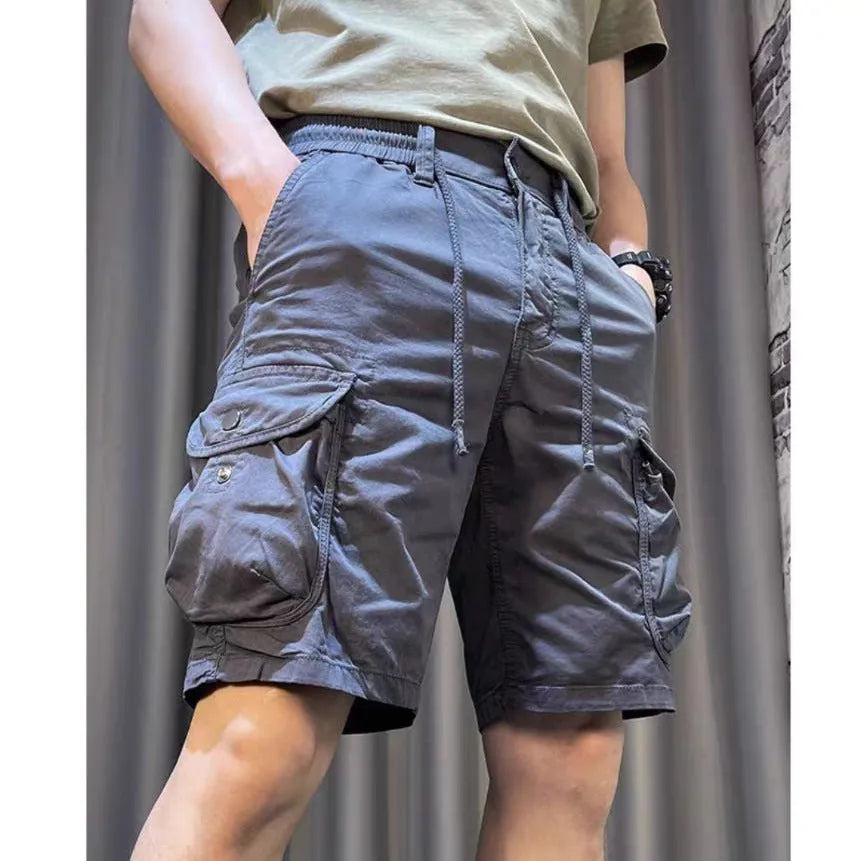 Loose straight casual overalls pants with multiple pockets in four colour options