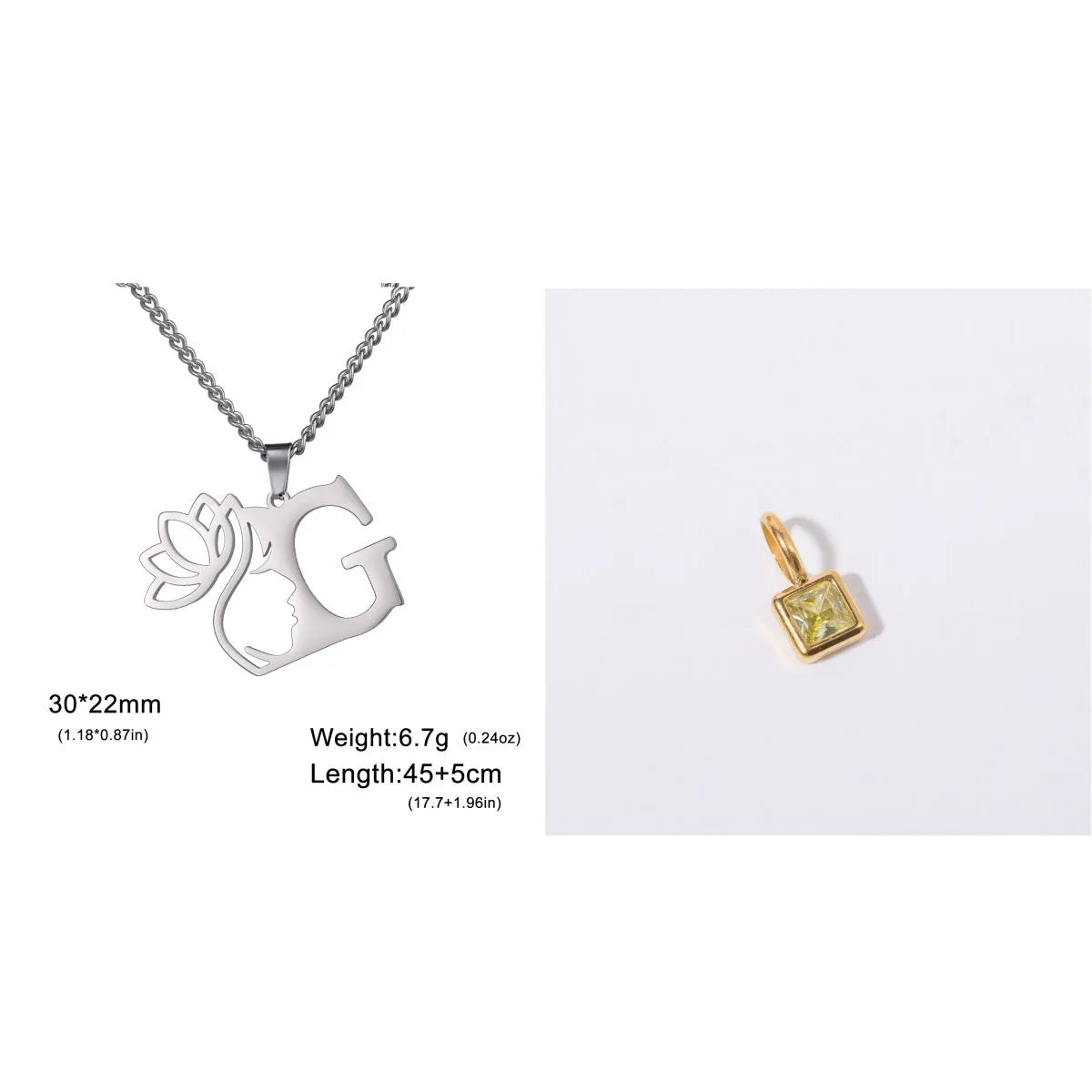 Gold and silver stainless steel fashion necklaces with a cross chain design and matching pendants.