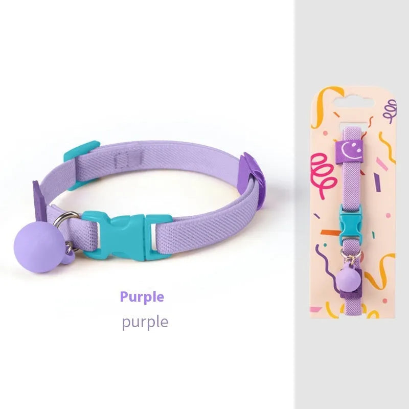 Small dog elastic decoration collar in seven colour options with monochrome pattern