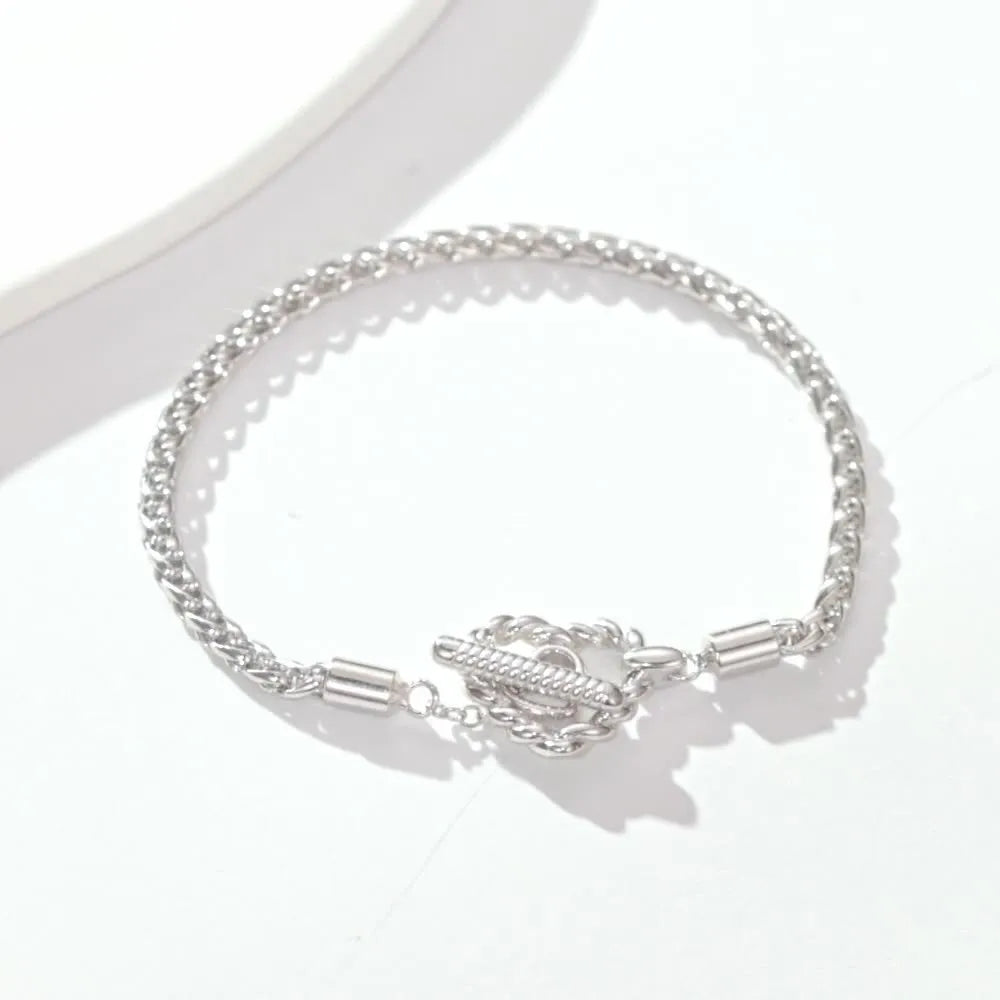 Original Niche S925 sterling silver heart-shaped bracelet for women, silver colour, size 17CM, fashion OL style