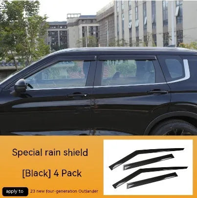 23 new Outlander window deflectors in Black Warrior and translucent finishes for rain protection