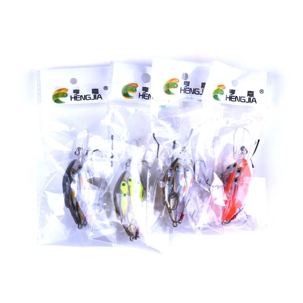 Floating hard bait fishing lure in 7.5cm 9g with feather hook, ABS plastic body, style 1 colour