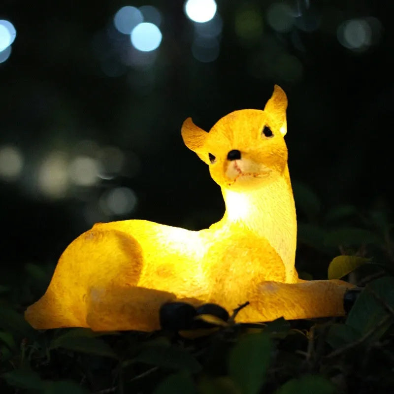 Resin solar lamp in animal shape for outdoor courtyard garden decorative lighting