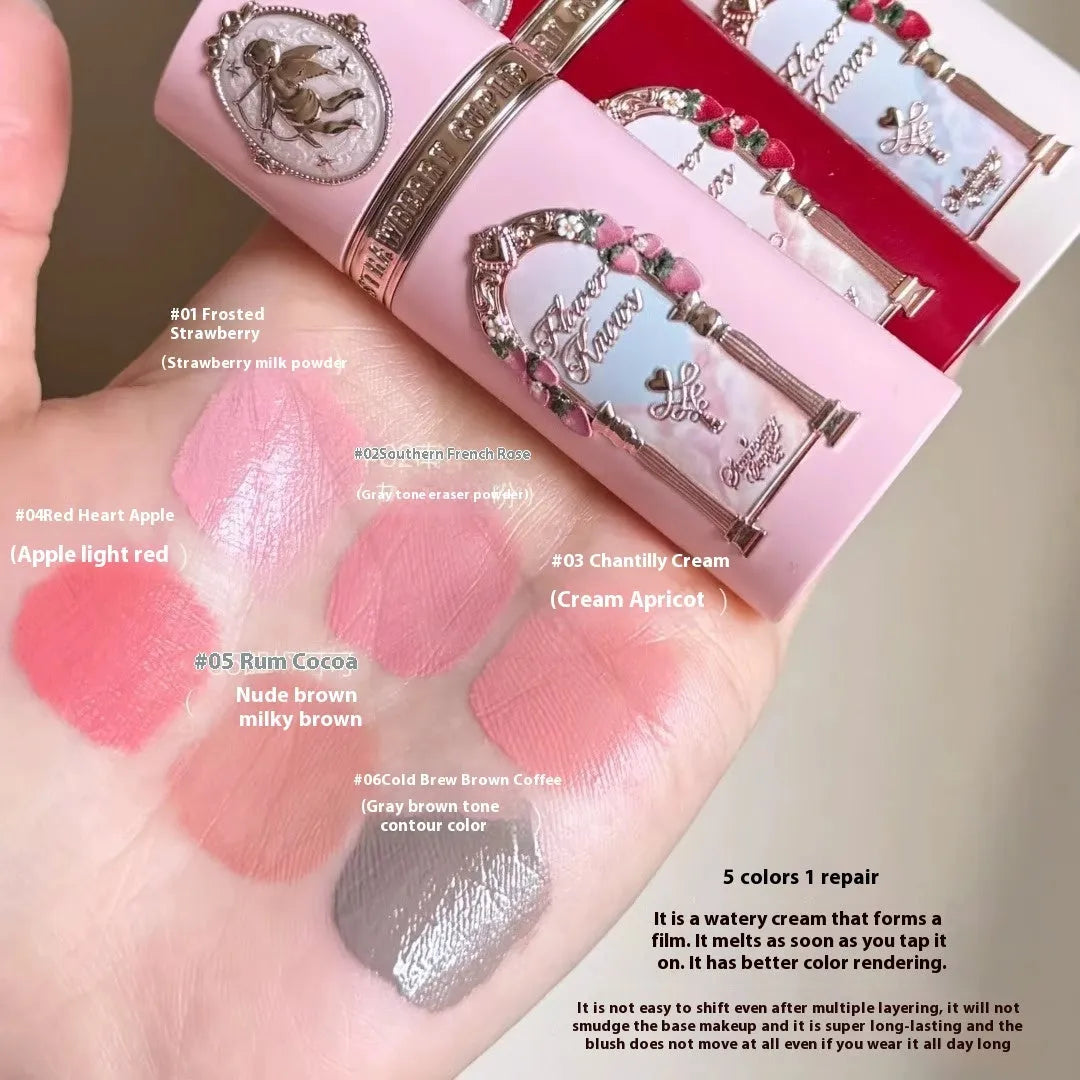Strawberry Cupid Liquid Blush in six colour shades numbered 01 to 06
