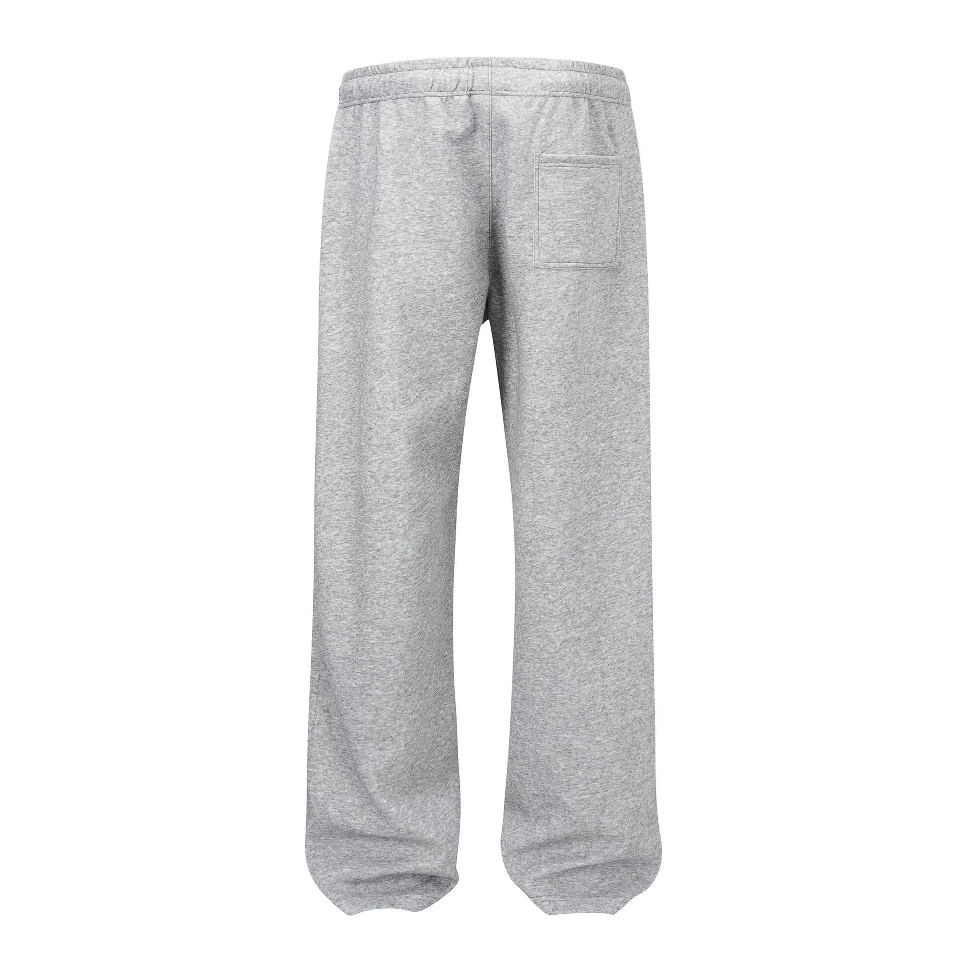 Men's straight-leg cotton casual trousers in black or grey with mid waist and loose fit