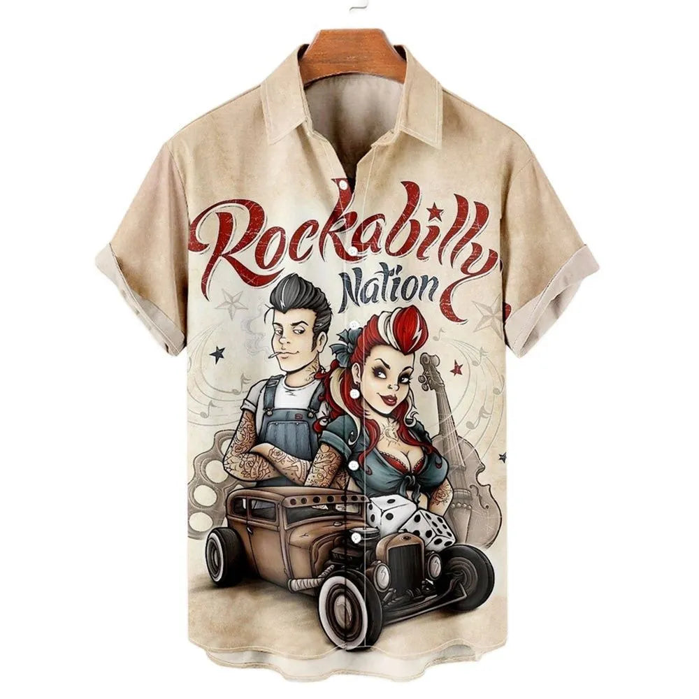 Men's slim fit short sleeve shirt with detailed 3D floral pattern digital printing
