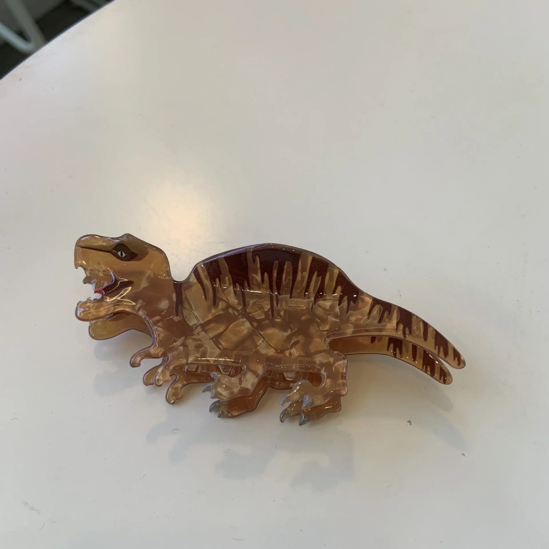 Dinosaur acrylic jaw hair clip grip-style hairpin in choice of six colours