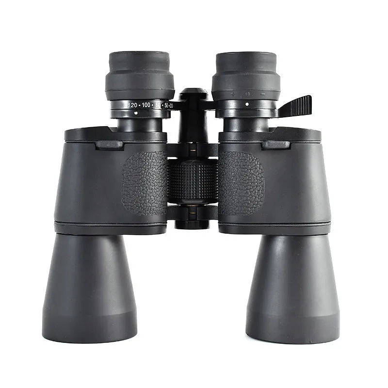 High power binoculars with 20-120x continuous zoom and 100mm objective lens for outdoor observation