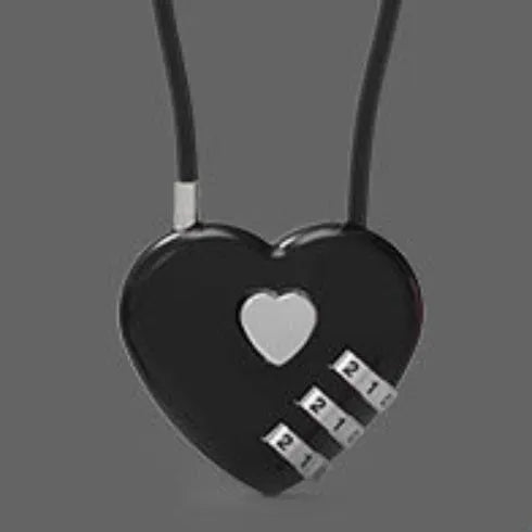 Heart-shaped combination lock with steel cable in multiple colour and length options.