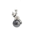 925 sterling silver cat pendant necklace with electroplated finish in clavicle length