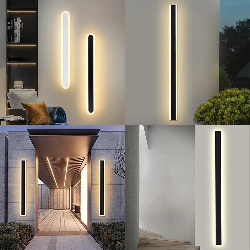 150cm outdoor LED strip wall lamp with wrought iron shell and IP65 waterproof rating