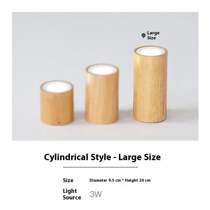 Modern simple solid wood surface mounted downlight in square or round shape for corridor or entrance.