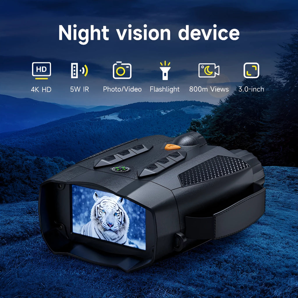 326 double tube night vision instrument with 3-inch IPS screen and 28mm lens for all-black outdoor observation