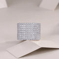 Moissanite wedding ring set with S925 silver and platinum plating, stone under 0.1 carat, gift box