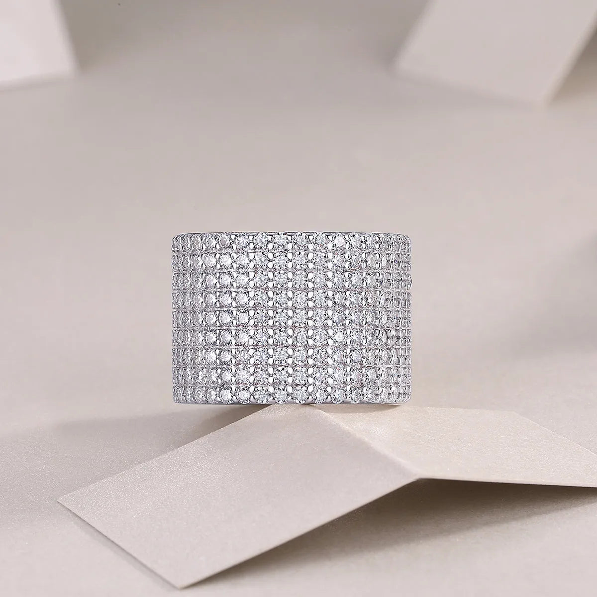 Moissanite wedding ring set with S925 silver and platinum plating, stone under 0.1 carat, gift box
