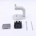 Silver tool steel press strap removal tool with blades for 0.50mm to 1.60mm spring bars.