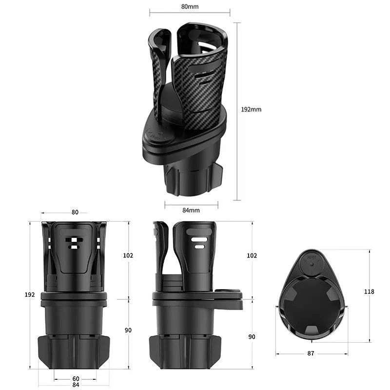 Car cup holder modification accessory in carbon fibre and matte finish options